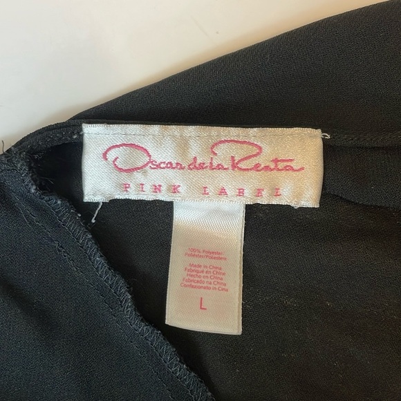 Oscar de la Renta pink label black lace floral embroidered lingerie dress size L - Picture 7 of 8